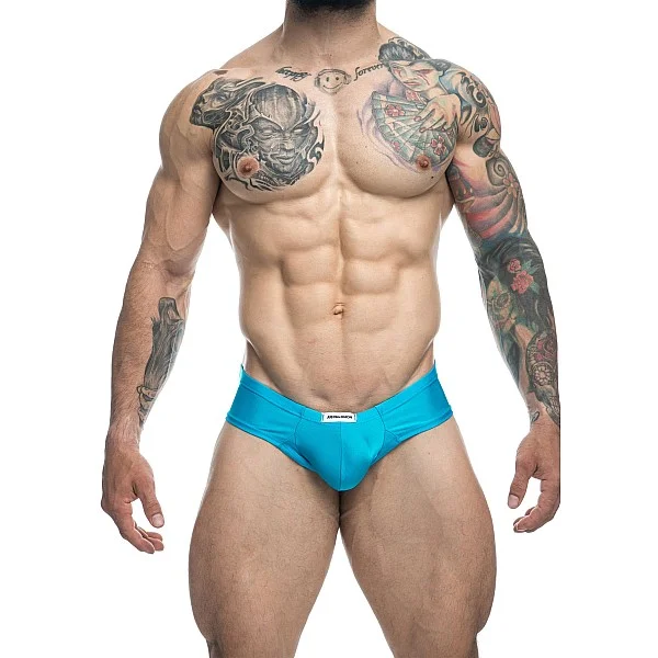 J+S Cheek Bikini - Aqua van het merk Justin+Simon - Heren Lingerie - online kopen bij Masculum.nl. De discrete online seks-toys en erotisch heren ondergoed winkel voor gay & hetero mannen.