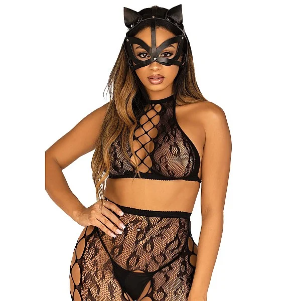 Vegan leather studded catmask - Zwart van het merk Very Sexy Lingerie - Bondage Maskers - online bestellen bij Masculum.nl. De discrete online seks-toys en erotisch heren ondergoed winkel voor gay & hetero mannen.