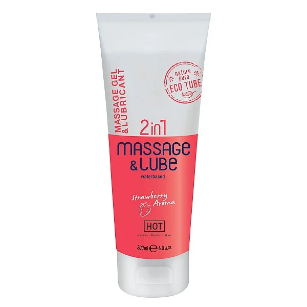 Massage & Glide Gel 2in1 - Aardbei van het merk HOT - Glijmiddellen - online kopen bij Masculum.nl. De discrete online seks-toys en erotisch heren ondergoed winkel voor gay & hetero mannen.