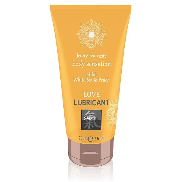 Love Lubricant Edible - Perzik van het merk Shiatsu - Glijmiddel met Smaak - online kopen bij Masculum.nl. De discrete online seks-toys en erotisch heren ondergoed winkel voor gay & hetero mannen.