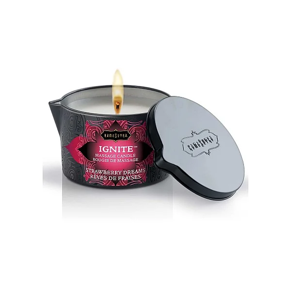 Ignite Massage Candle 170gr - Aardbei van het merk Kama Sutra - Massage Kaarsen - online kopen bij Masculum.nl. De discrete online seks-toys en erotisch heren ondergoed winkel voor gay & hetero mannen.