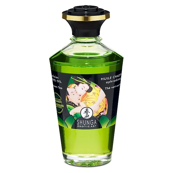 Aphrodisiac Warming Oil 100ml - Groene thee van het merk Shunga - Bodypaint & Likbare Oliën - online bestellen bij Masculum.nl. De discrete online seks-toys en erotisch heren ondergoed winkel voor gay & hetero mannen.