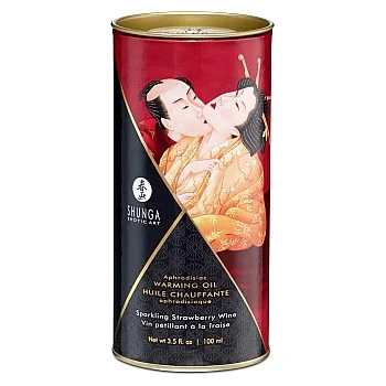 Aphrodisiac Warming Oil 100ml - Aardbei