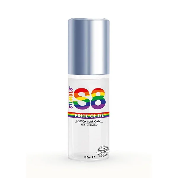 S8 WB Pride Glide Lube 125ml - Naturel van het merk Stimul8 S8 - Glijmiddel op Waterbasis - online bestellen bij Masculum.nl. De discrete online seks-toys en erotisch heren ondergoed winkel voor gay & hetero mannen.